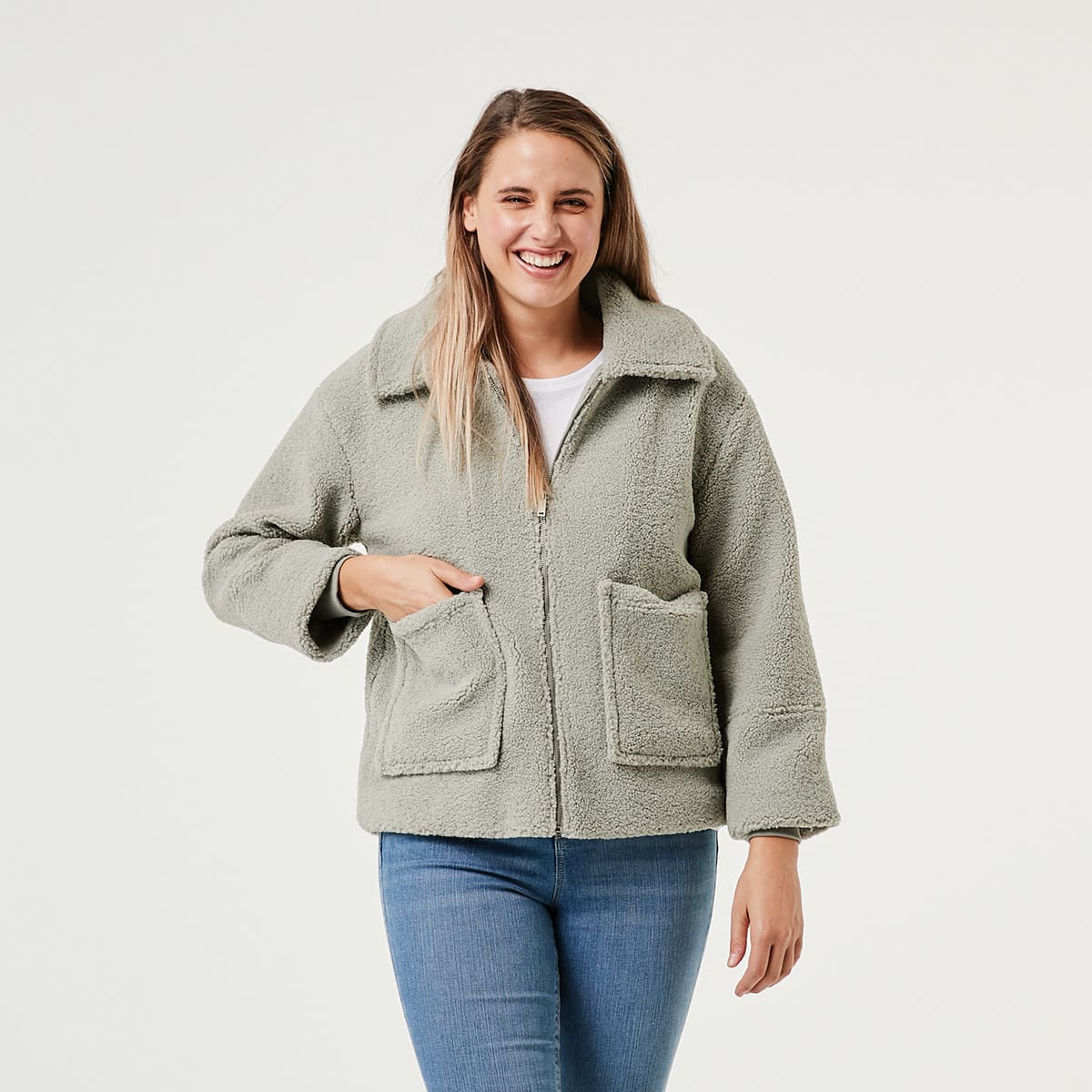 kmart Teddy Zip Front Jacket