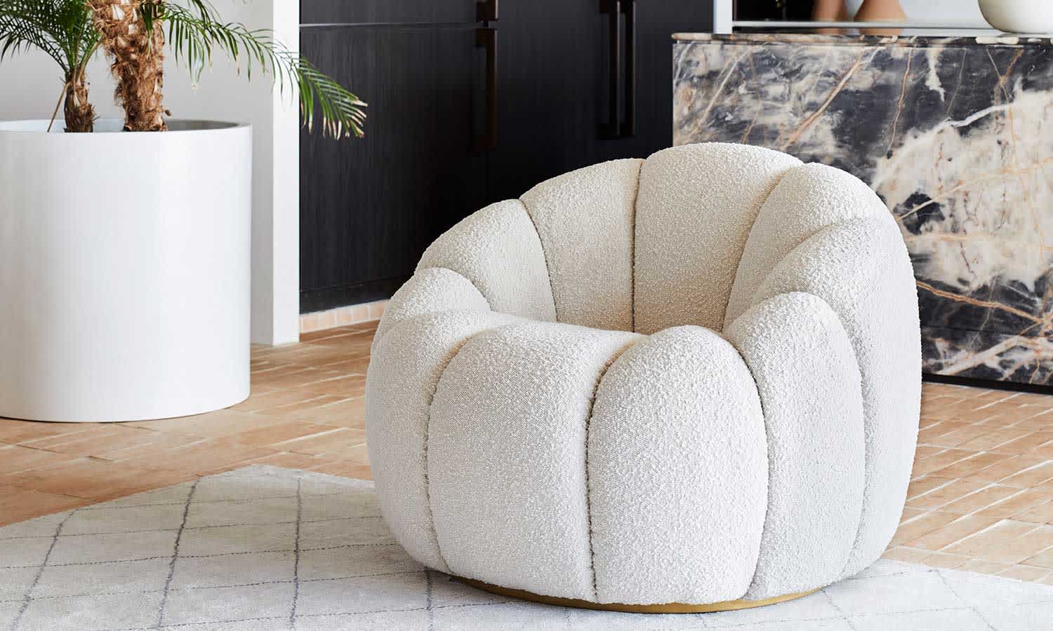 boucle armchair