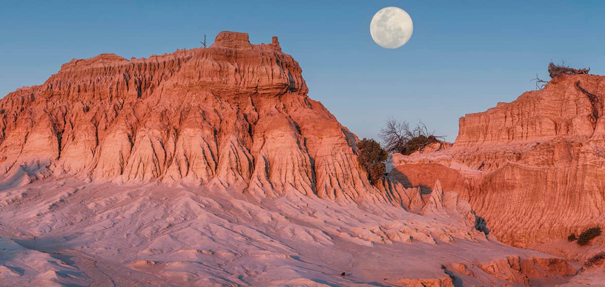 desert and moon