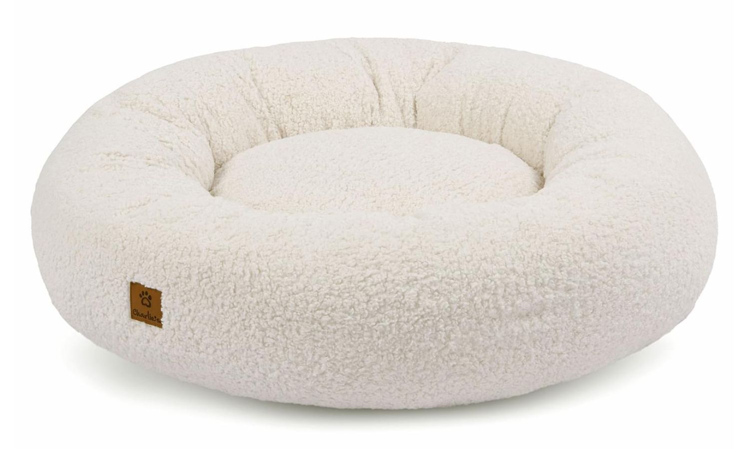 Charlie's Large Round Donut Teddy Fleece Pet Bed