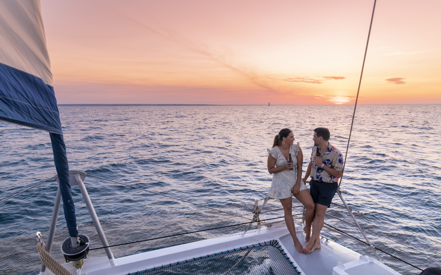 couple on northern territory darwin sunset cruise