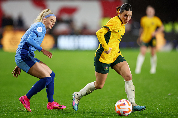 The Matildas playing against England.