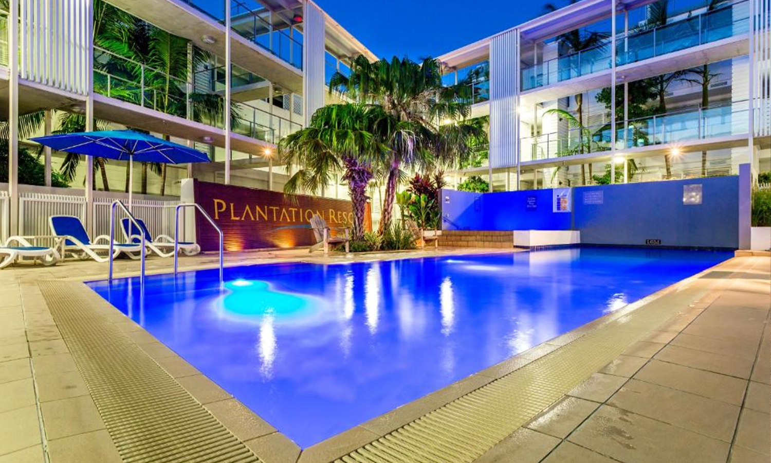 A view of the pool at Plantation Resort Rainbow Beach.