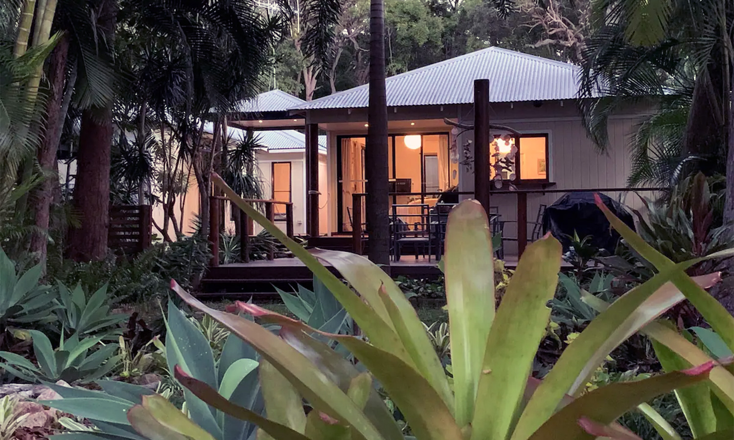 A view of Pandanus Pavillions at Rainbow Beach.