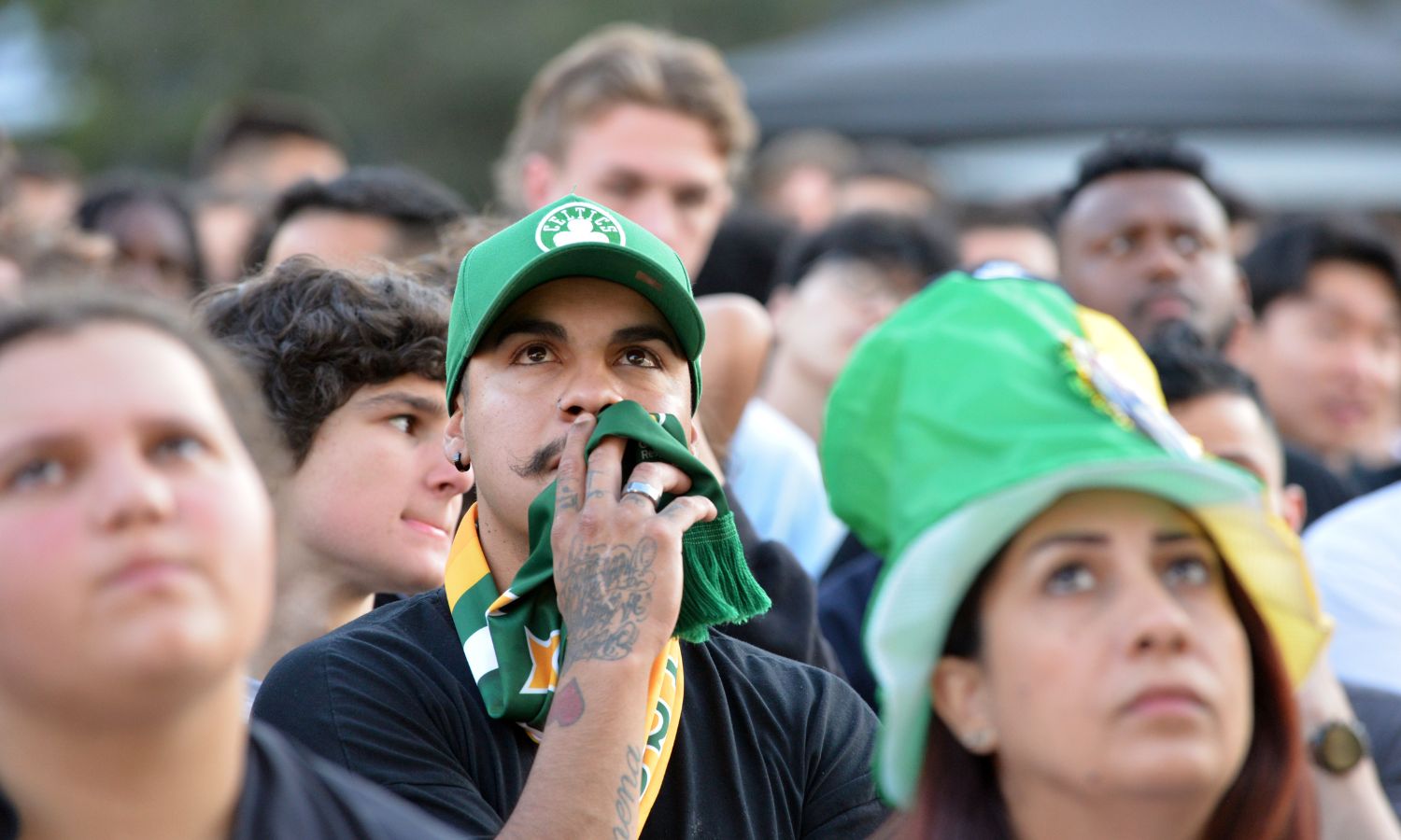 An image shwoing fans watching the FIFA World Cup