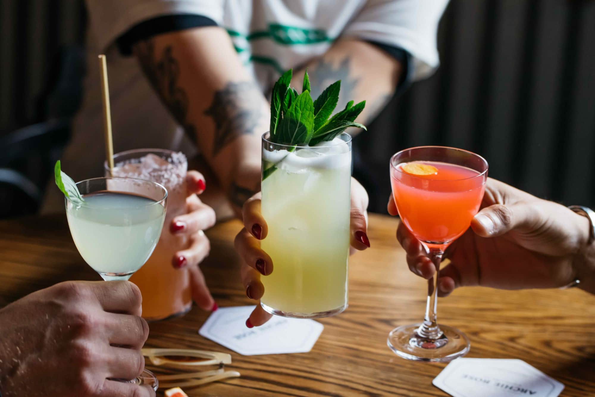 cocktails on table