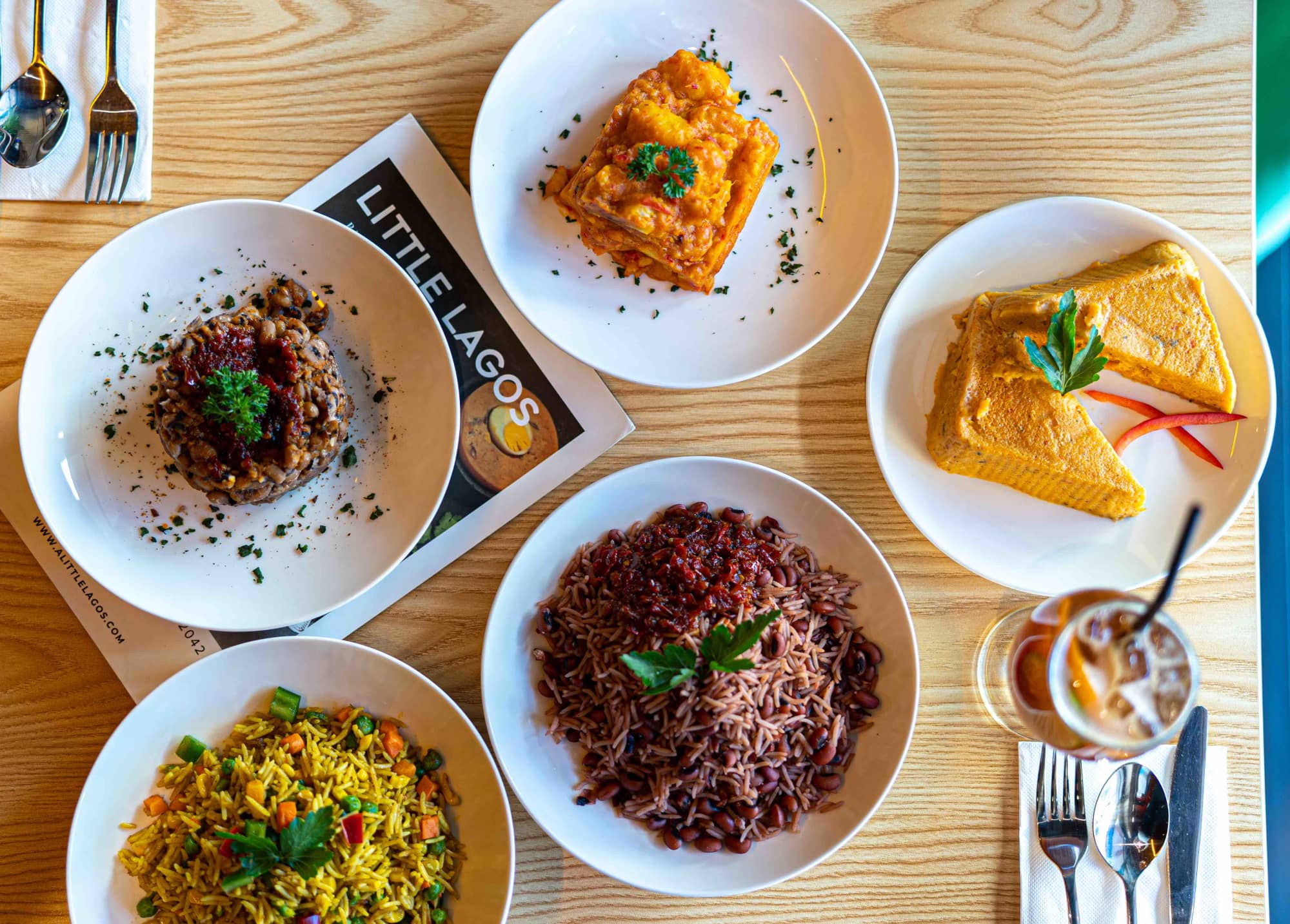 plates of food on table