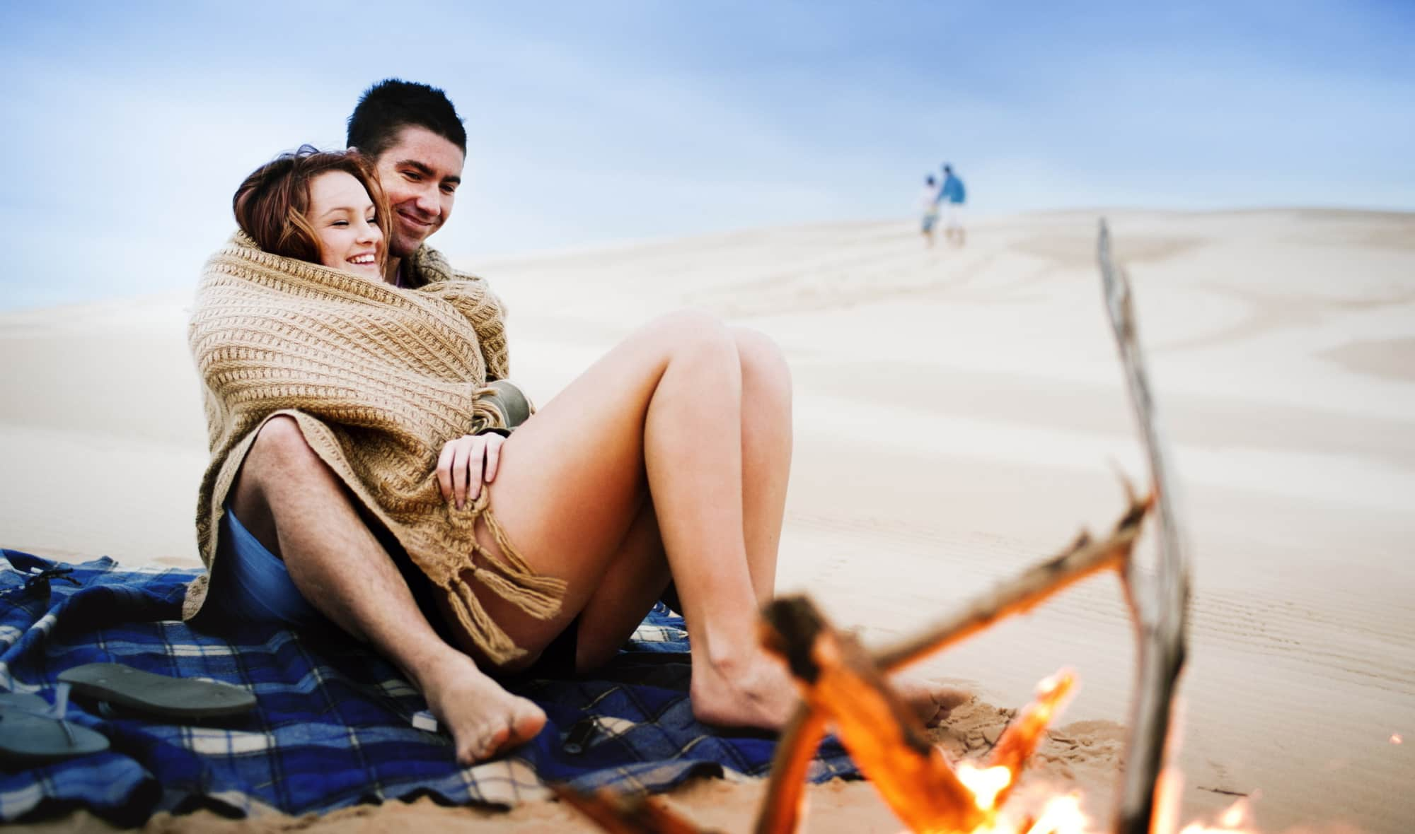 couple sitting on beach