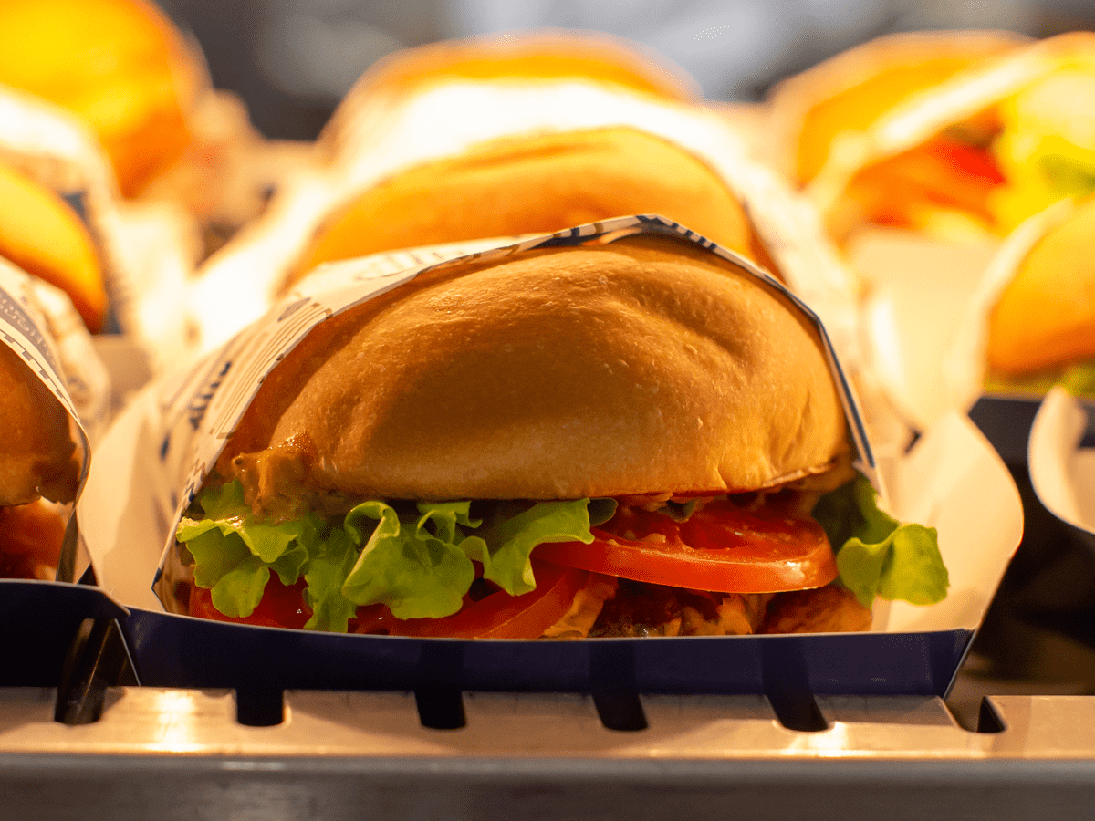 A Royal Stacks burger, one of the new food outlets at the MCG.