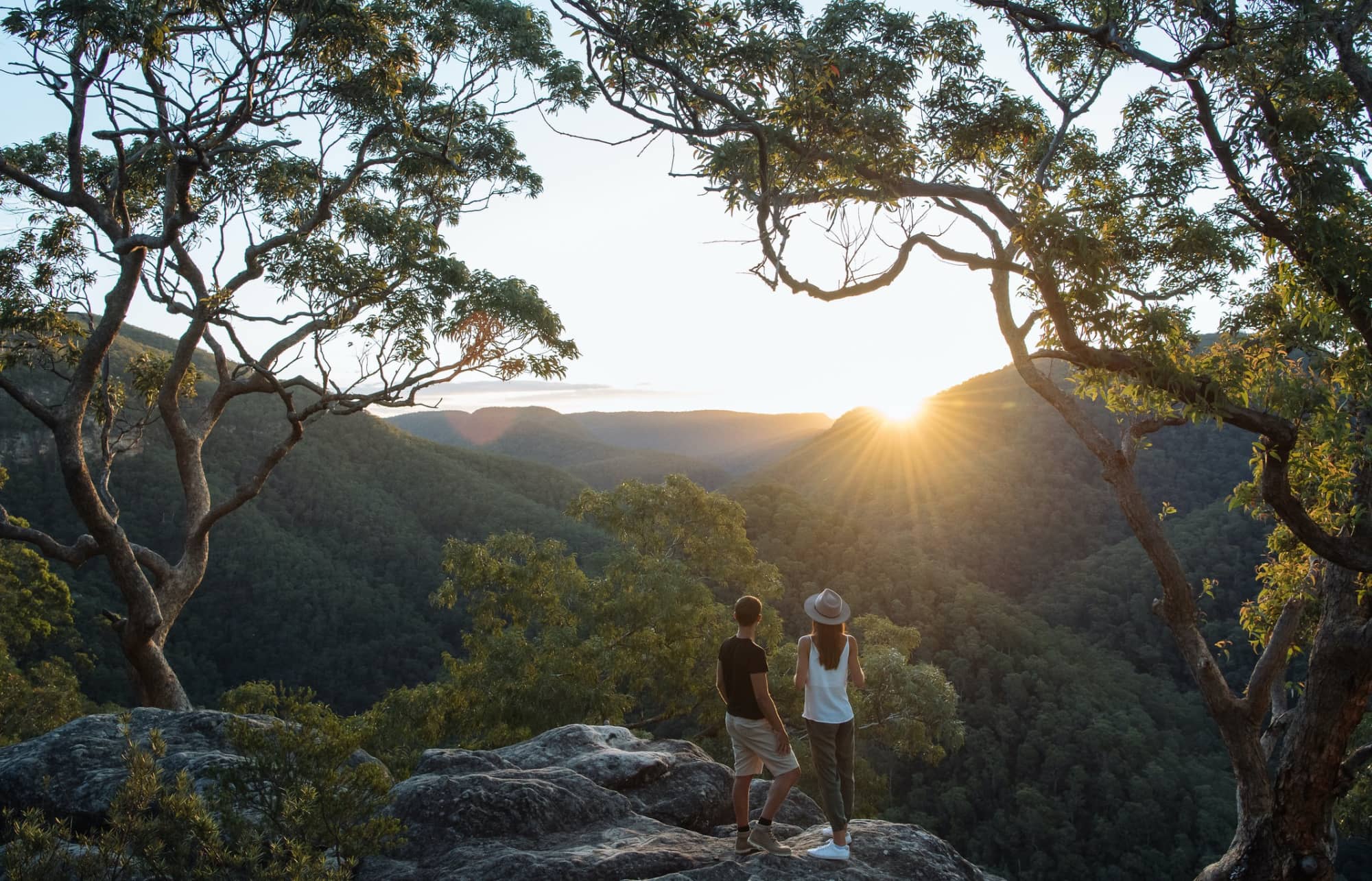 Couple enjoying a scenic sunset