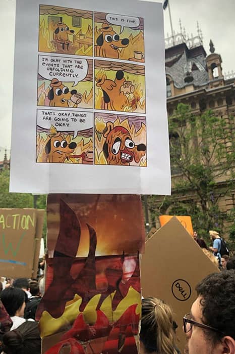 climate rally sign