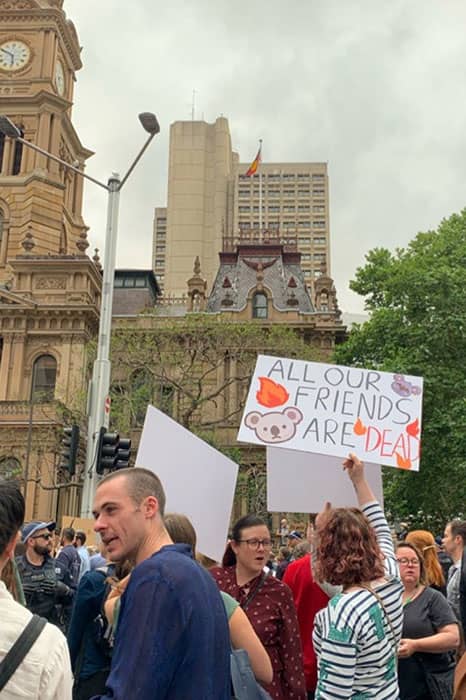 climate rally sign