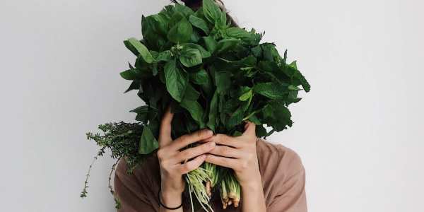 Girl with salad