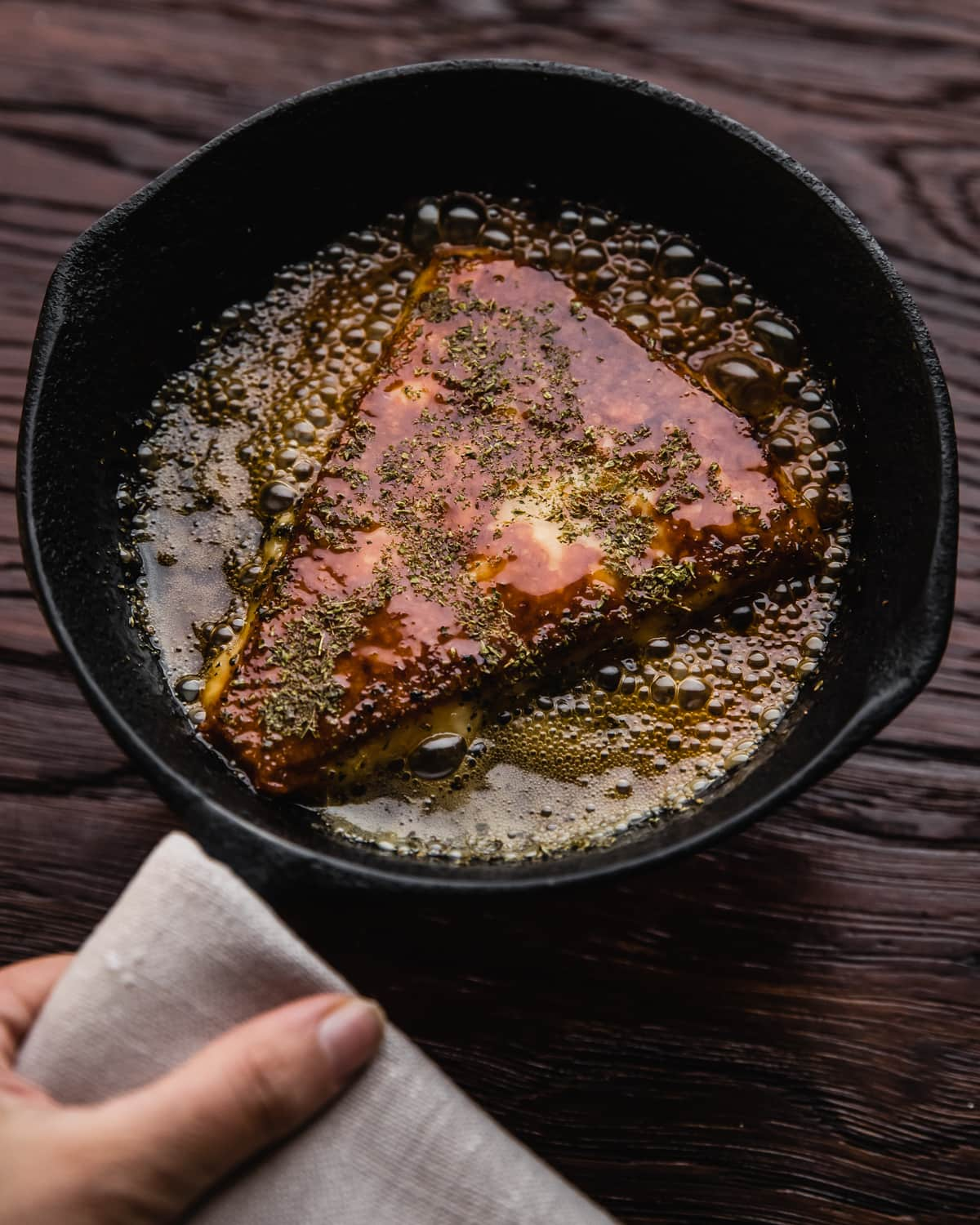 saganaki in pan