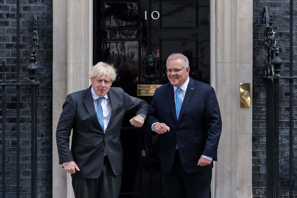 Boris Johnson Scott Morrison Free Trade Agreement