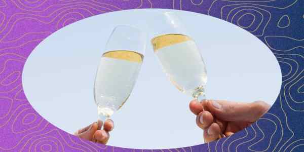 Champagne glasses clinking