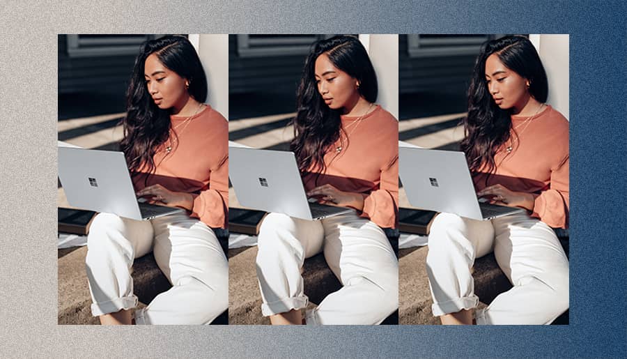 woman on computer