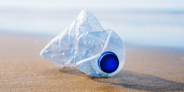 plastic trash on the beach