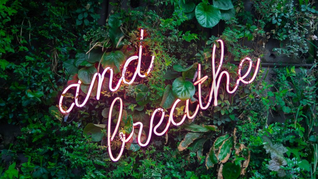 breathe neon sign