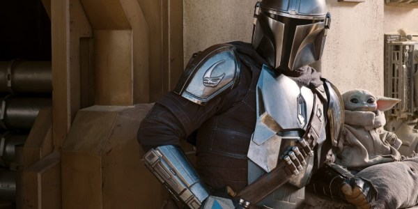 Pedro Pascal as Din Djarin in The Mandalorian, streaming in Australia on Disney+.