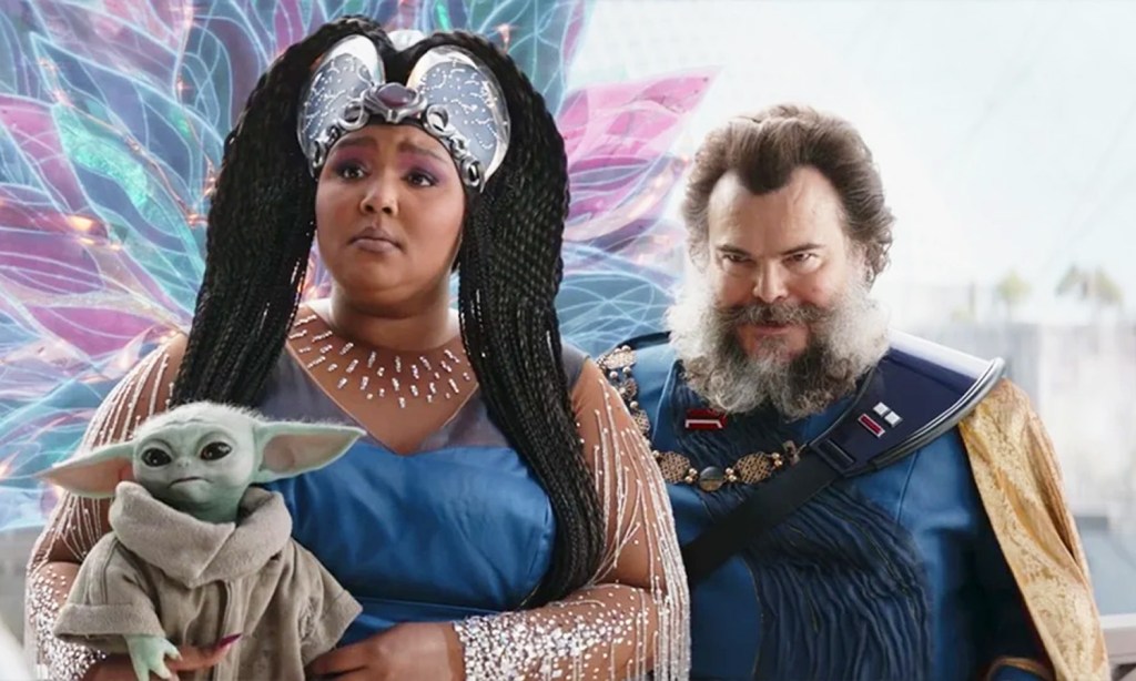 Lizzo and Jack Black in The Mandalorian season 3 episode 6.