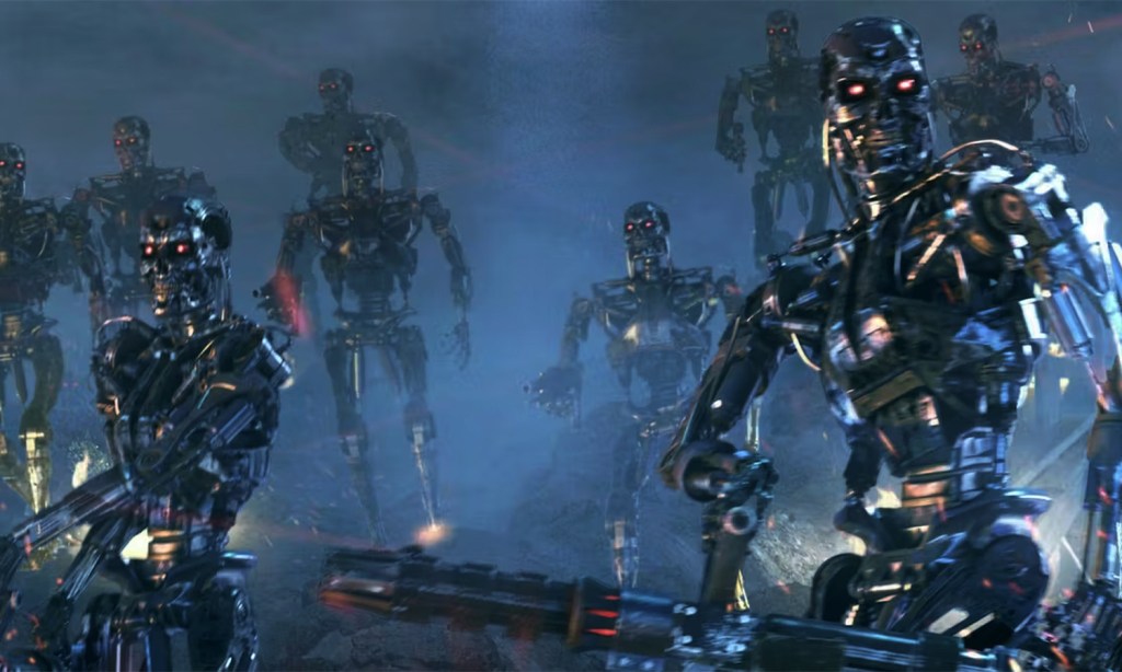 An image showing the Terminator robots to illustrate the dangers of ai