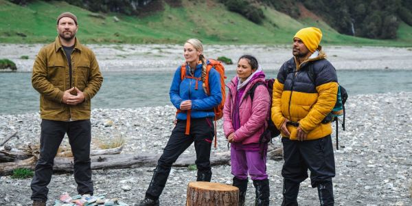 The Summit Australia finale 2023: Host Jai Courtney, alongside winners Brooke, Lulu and Isaac.