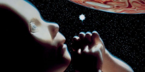 A baby in space born from the film 2001: a space oddessy